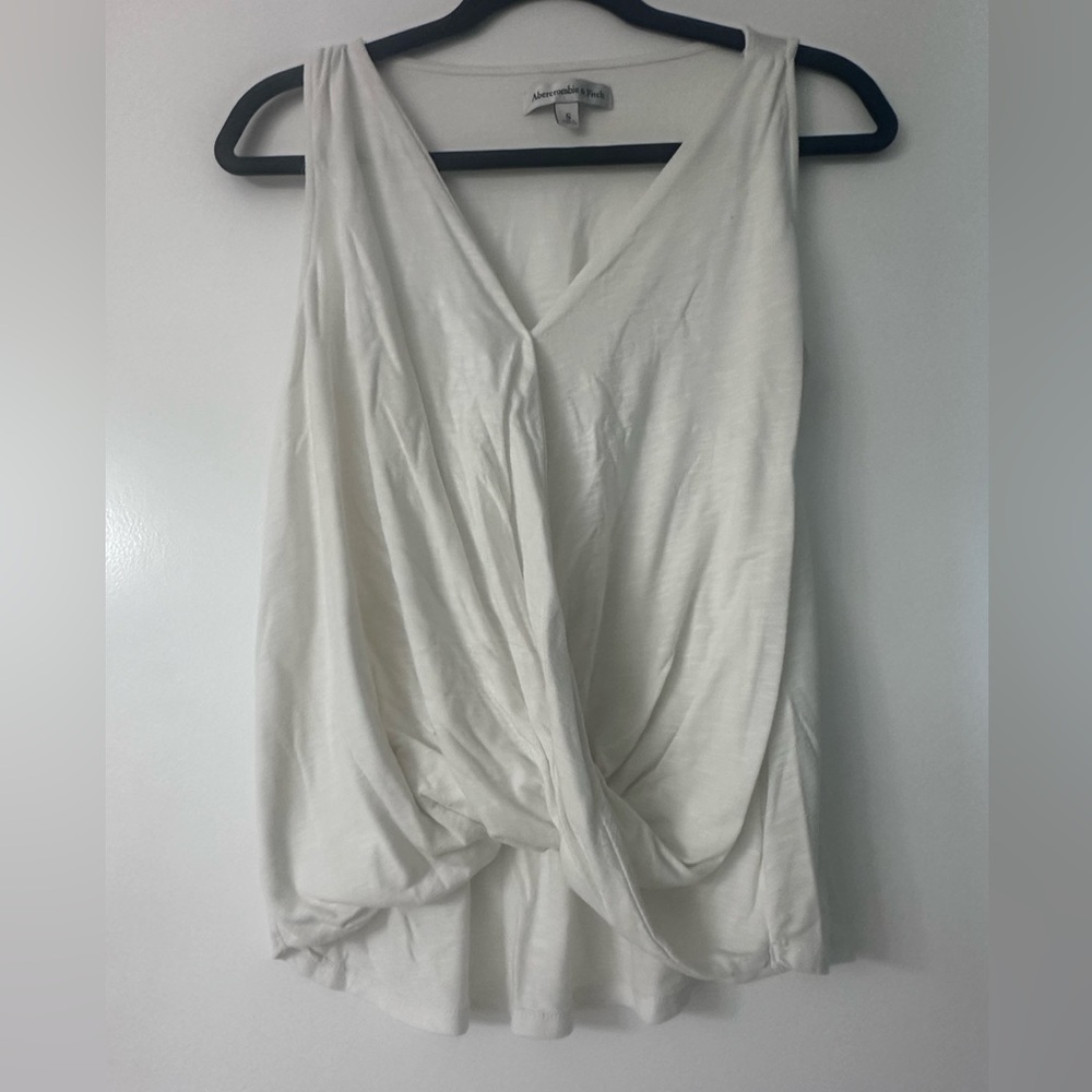 Abercrombie & Fitch Cream Tie Front Tank Top
